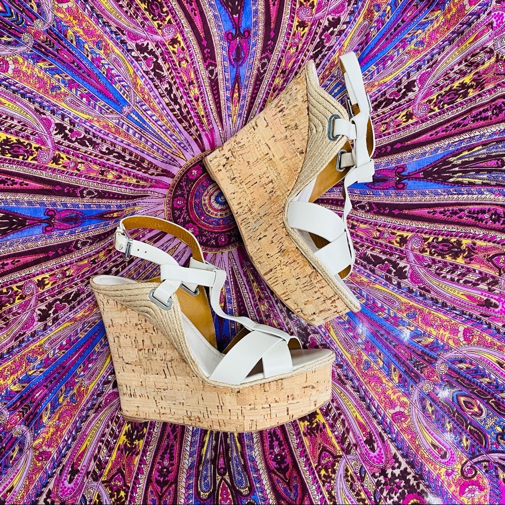 Ralph Lauren Collection FIMESA Leather Cork Wedge